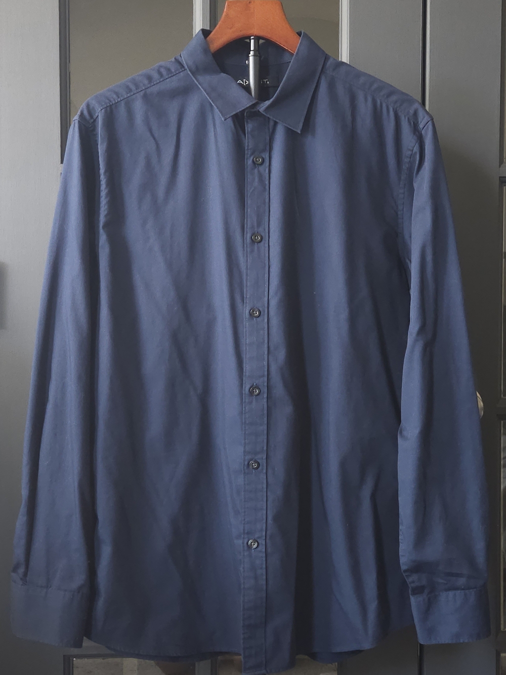 Axist Men's Dark Blue Long-Sleeve Dress Shirt